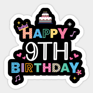 Happy Birthday 9. Geburtstag Sticker